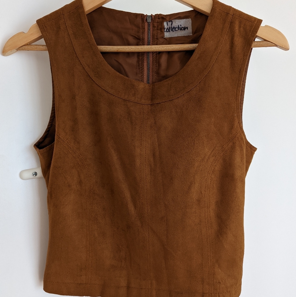 Tan Suede Crop Top